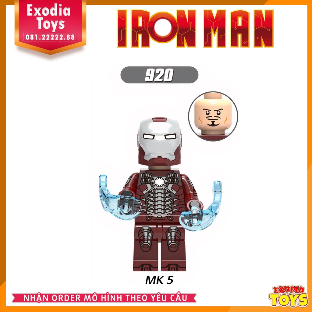 Xếp hình Minifigure Marvel  siêu anh hùng Marvel Người Sắt Iron Man - Đồ Chơi Lắp Ghép Sáng Tạo - X0199