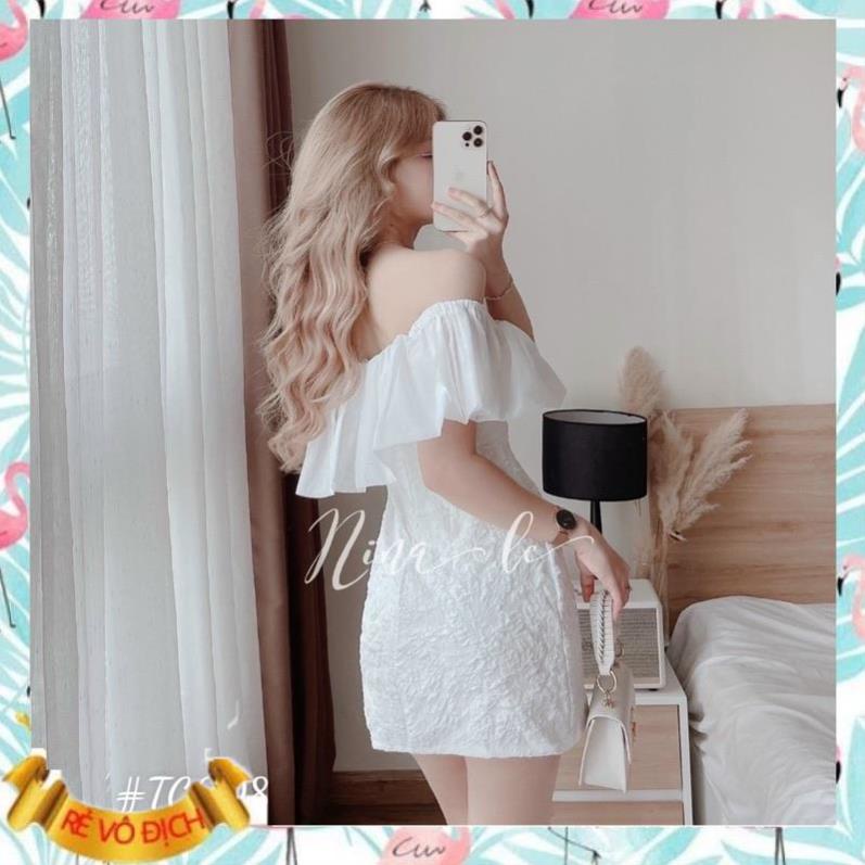 VÁY TRỄ VAI VẢI XỐP NGỰC BÈO