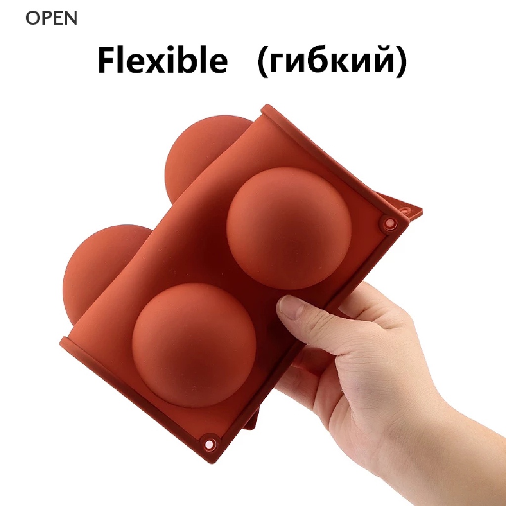 op Round Shape Cake Mold Brown Half Ball Sphere Silicone Chocolate Dessert Mould my