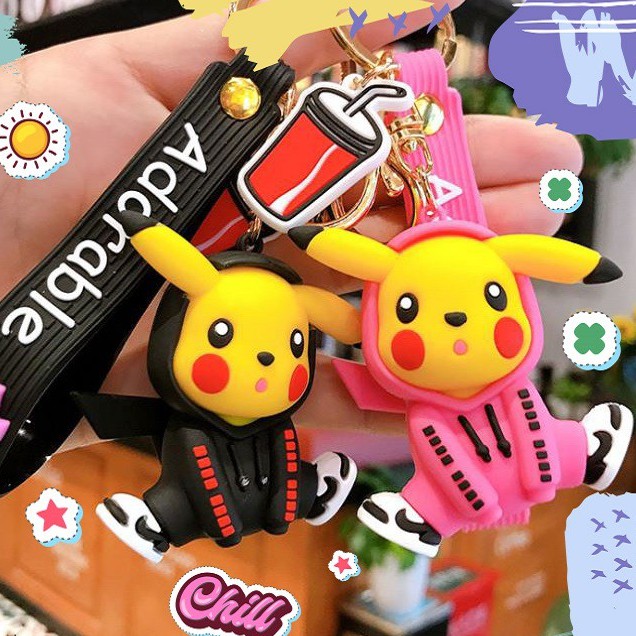 Móc khóa có chuông hoạt dình dễ thương, may mắn