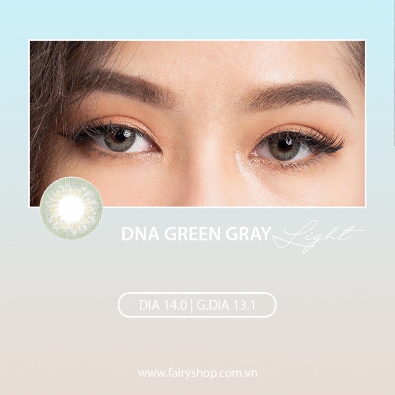 Kính Áp Tròng DNA TAYLOR GREEN GRAY light 14.0mm - Kính Áp Tròng FAIRY SHOP CONTACT LENS  Độ 0 đến 6