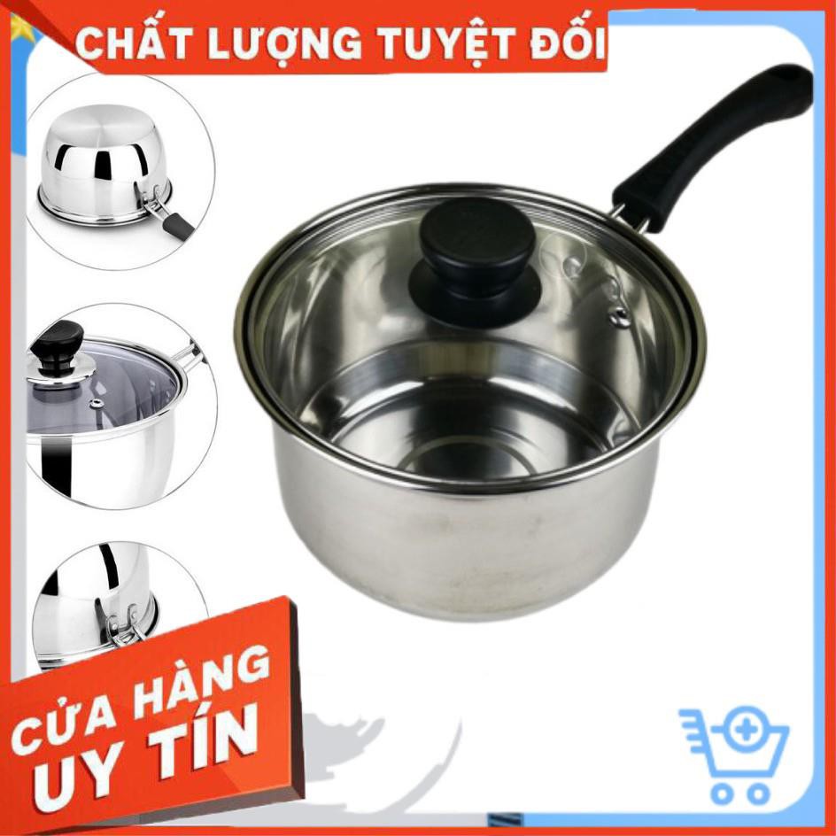 Nồi Nấu Bột, Nấu Cháo Đồ Ăn Dặm Cho Bé Inox 304 Size 18Cm Dày Dặn, Cao Cấp - SS