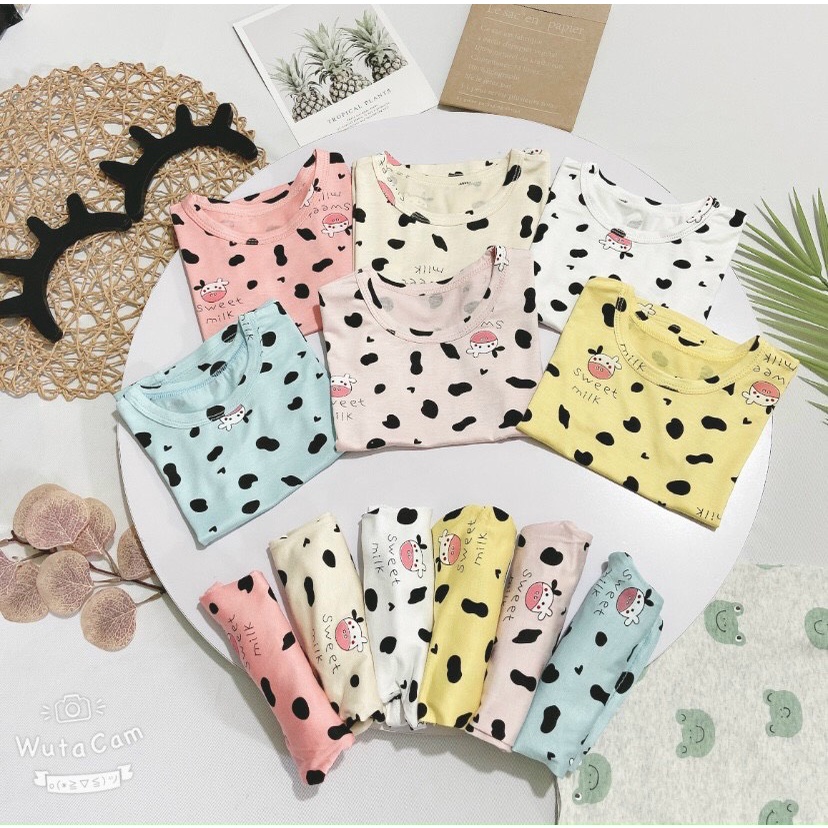 {Hot Trend 2021_Xả Sốc}Bộ Bò Sữa Cộc Tay Cho Bé Co Giãn Xuất Hàn LOẠI 1 Cho Bé Trai Và Bé Gái Mã 01
