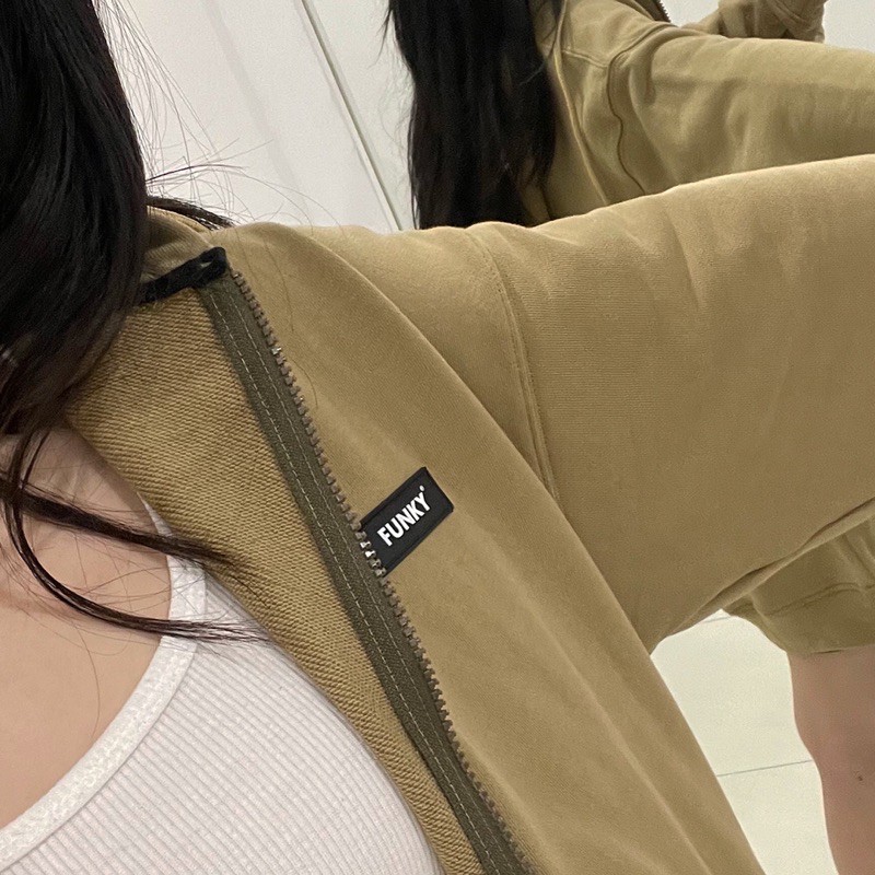 ÁO KHOÁC HOODIE ZIP NAM NỮ CÓ MŨ RỘNG UNISEX CAPUCHINO FUNKY | BigBuy360 - bigbuy360.vn