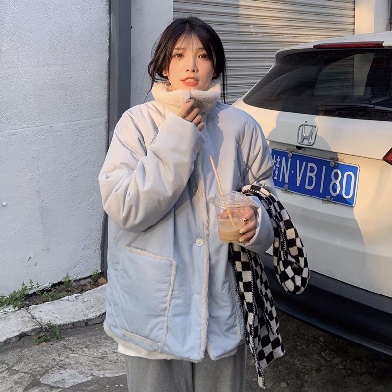 Áo Khoác Nữ 2 Mặt Phao và Lông như hình |kèm ảnh thật 100%|