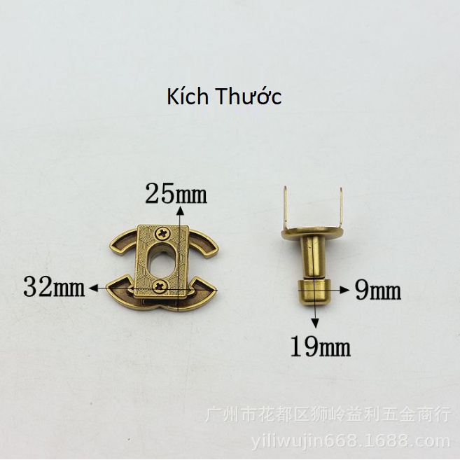 Khóa C Khóa Túi Xách Khóa Xoắn Lò Xo - phụ kiện làm đồ da handmade