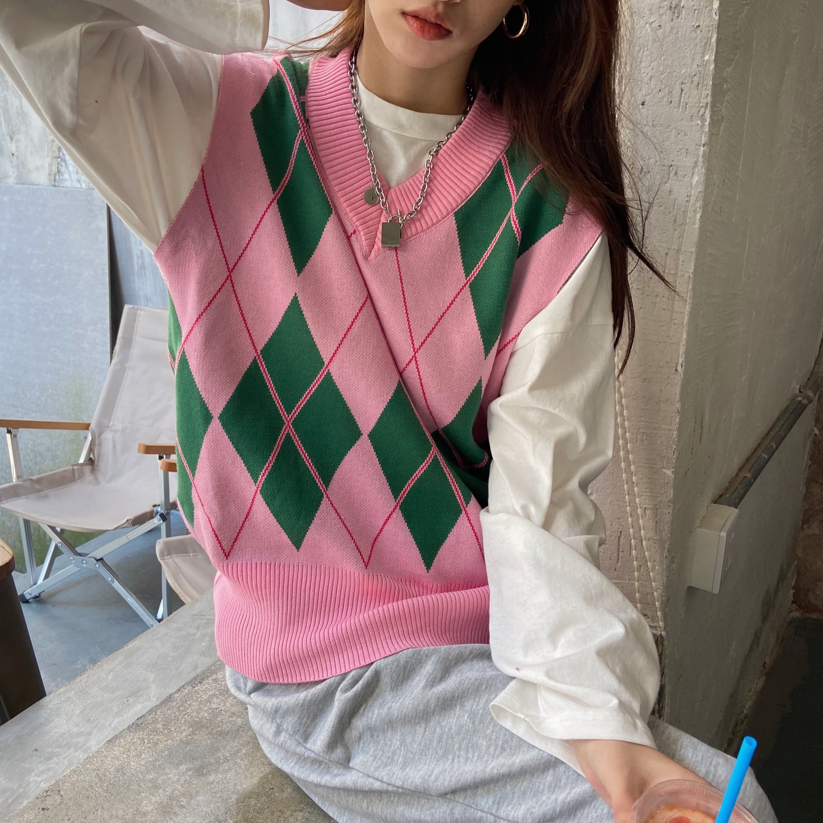 Áo Khoác Len Không Tay Cổ Chữ V Thời Trang Cho Bạn Gá | BigBuy360 - bigbuy360.vn