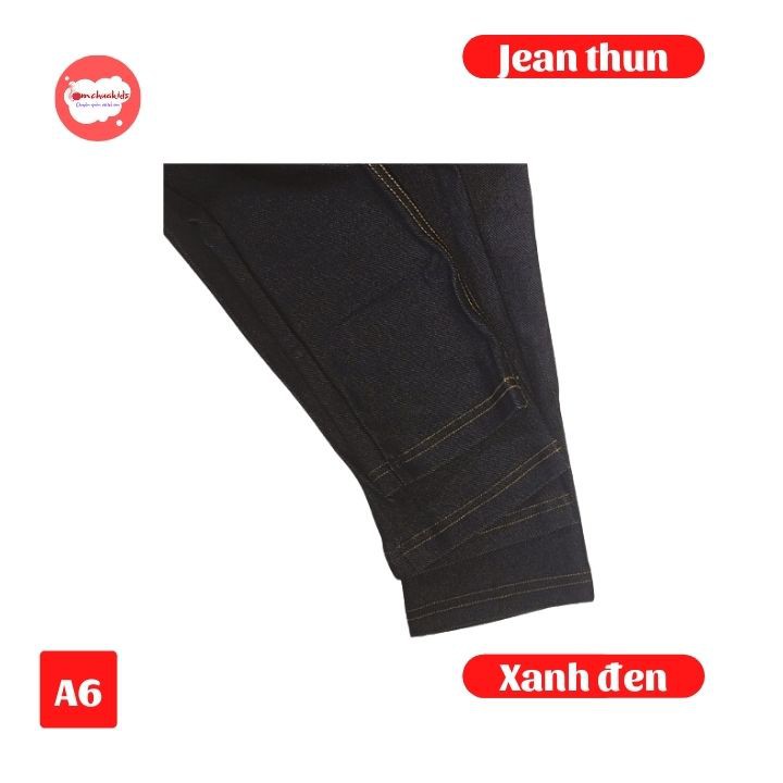 Quần leggin jean thun dài bé gái từ 14-29kg - quần legging -chất jean thun co giản nhẹ thoải mái - Tomchuakids