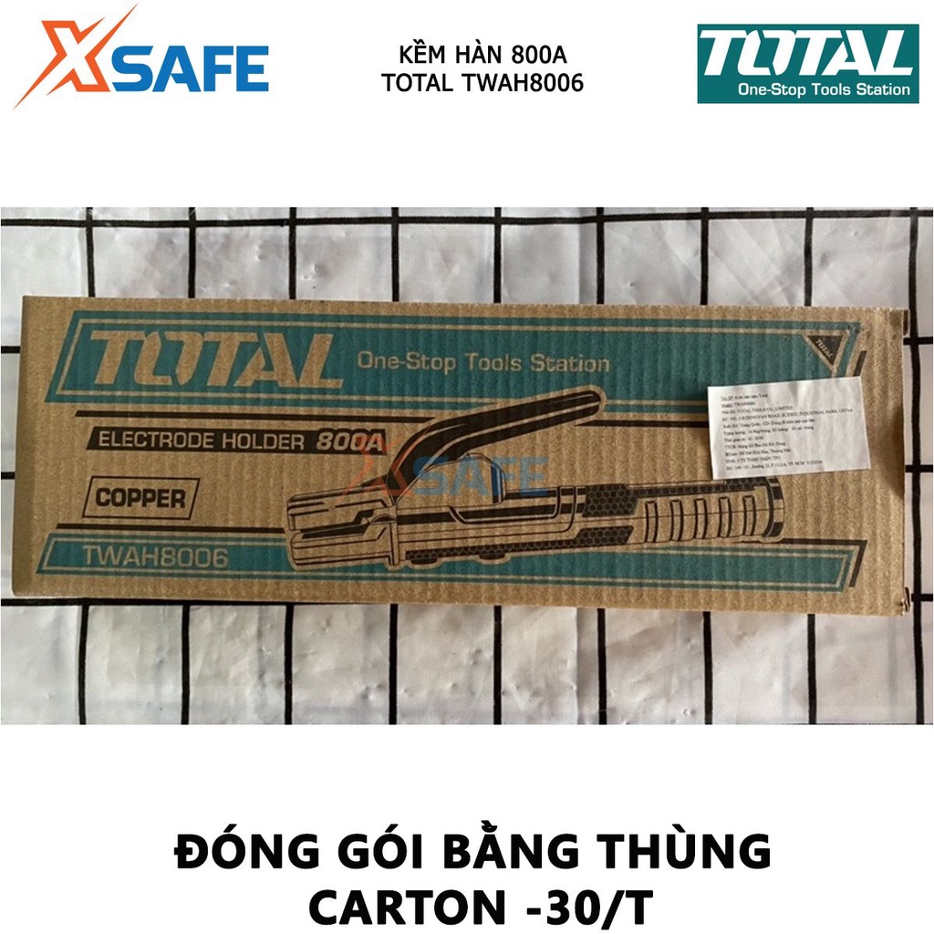 Kìm hàn TOTAL TWAH8006 Kềm hàn dòng điện định mức 800A, điện thế 220-240V, dùng cho máy hàn Total dưới 630A 30/T kẹp mũi