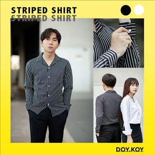 Áo sơ mi sọc dọc nam trẻ trung áo sơ mi cặp đôi nam nữ 2020 xịn mịn- DOY.KOY