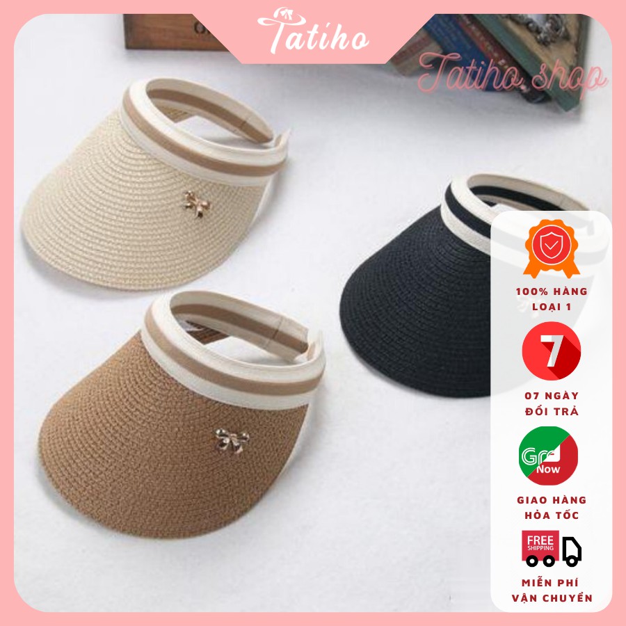 [HÀNG XỊN, GIÁ TỐT] Nón Cói, Mũ Cói Nửa Đầu Thời Trang Nữ Đi Biển Phong Cách Hàng Quốc - Mã NC005
