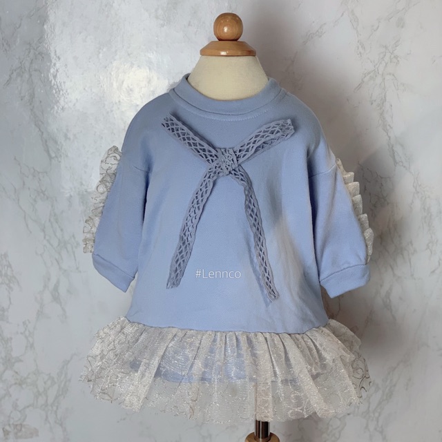 Váy nỉ da cá xanh da trời Lennco(7-10kg)
