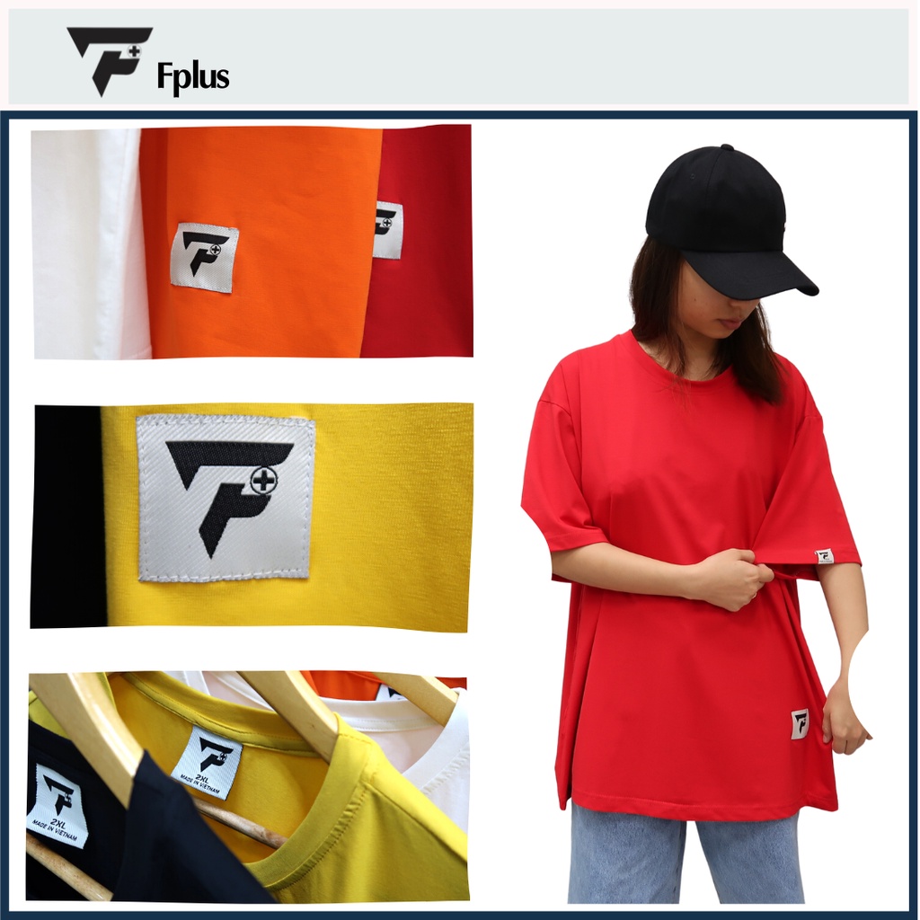 Áo thun Unisex Basic Tee phông trơn cotton nam nữ tay lỡ oversize form rộng FPLUS FP8