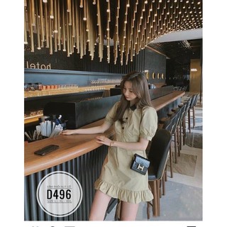 Bigsize Đầm phối nút cổ D496