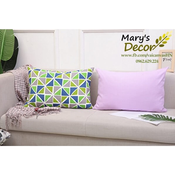 Gối tựa sofa Mary Décor - họa tiết Đa giác xanh G-P04