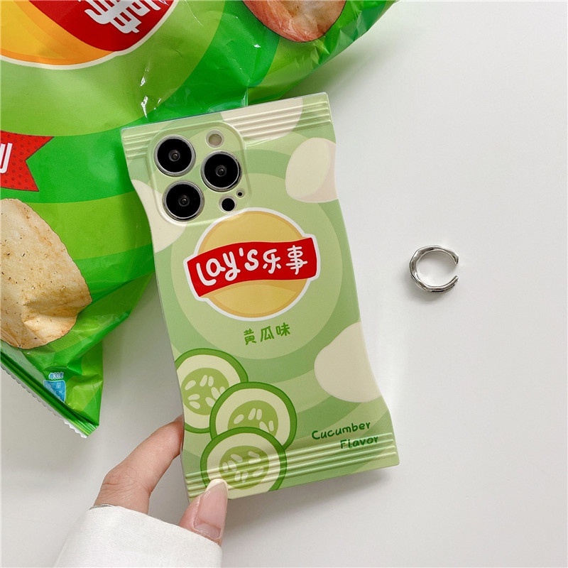 Ốp Điện Thoại Trong Suốt Hình Túi snack Khoai Tây Chiên Dễ Thương Cho iPhone 11 12 13 14 Pro Max X Xs Xr 6 7 8 7 8 Plus