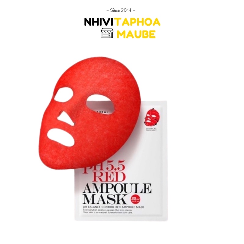 Mặt Nạ Cấp Ẩm Cân Bằng Da Cho Da Mụn, Sần Sùi So Natural PH 5.5 Red Ampoule Mask l Nhập Khẩu Chính Hãng Hàn Quốc