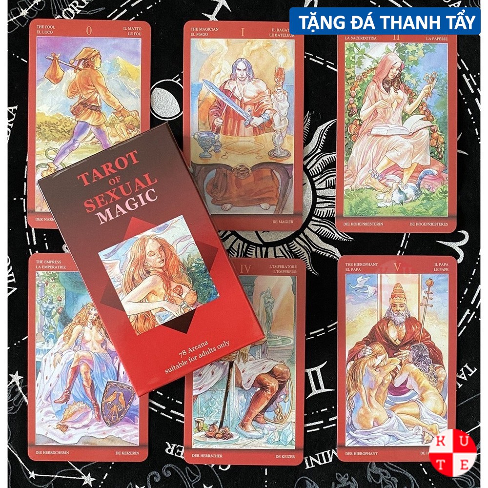 [Mã LIFE0704ALL giảm 10% đơn 50K] Bài Tarot Sexual Magic Tarot 78 Lá Bài Tặng Đá Thanh Tẩy