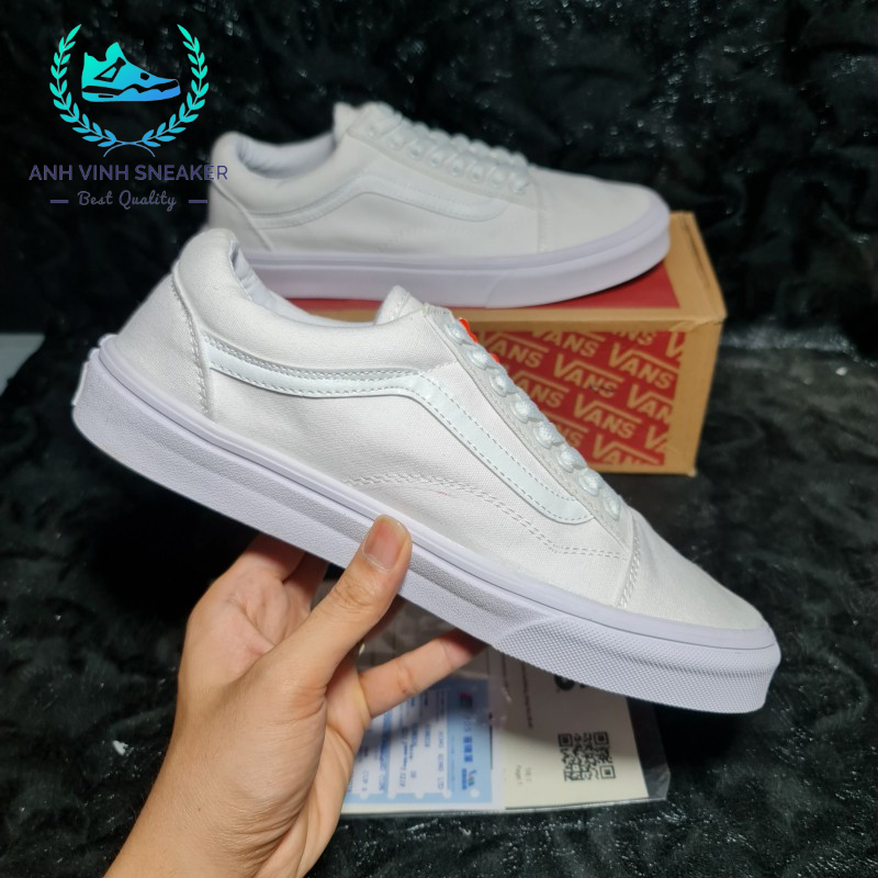 Giày Vans Old Skool Màu Trắng Nam Nữ