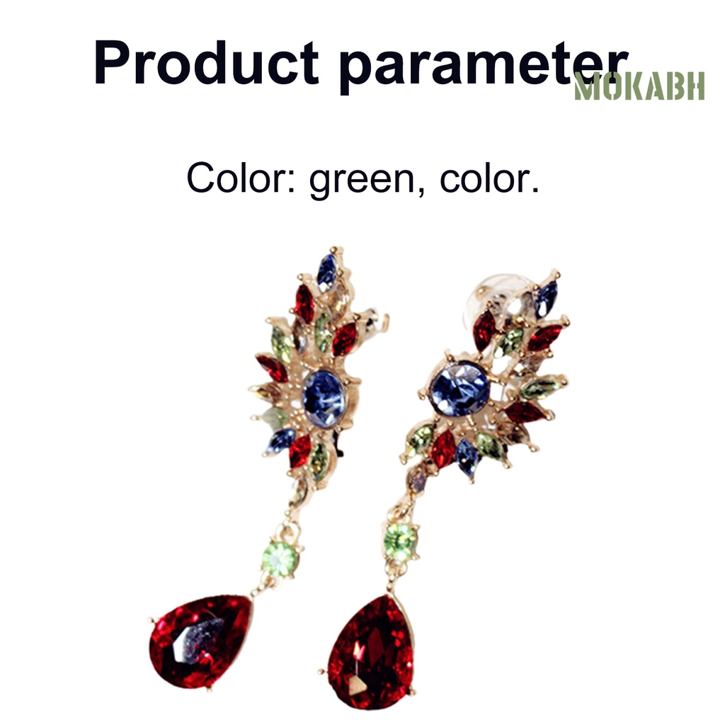 Bông Tai Dài Hình Đôi Cánh Đính Đá Thời Trang Dành Cho Nữ