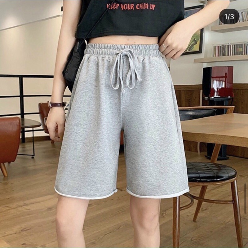 Quần short đùi ngắn IRU 3 màu (trắng/xám/đen) da cá