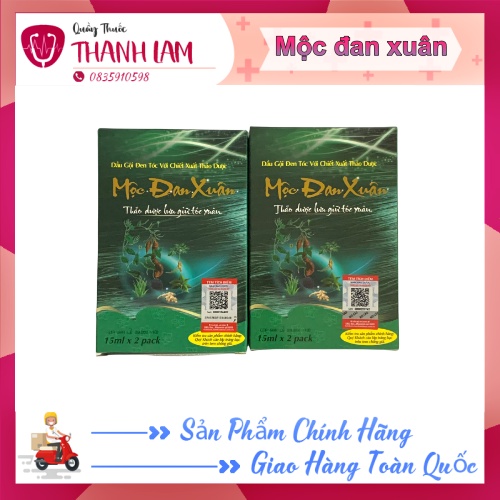 Dầu gội đen tóc Mộc đan xuân thảo dược lành tính 2 gói quaythuocthanhlam QT39