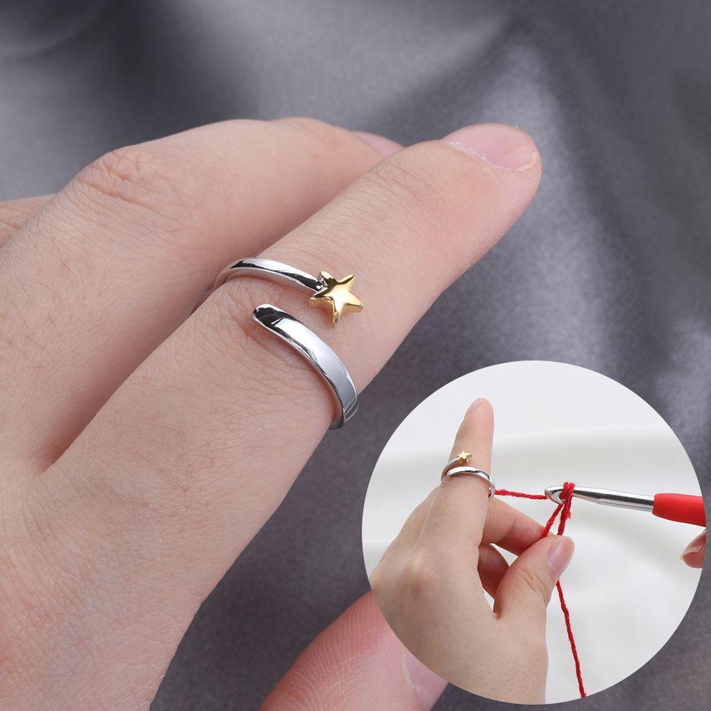 BORAG Nhẫn Đan Len Hình Ngôi Sao Có Thể Điều Chỉnh