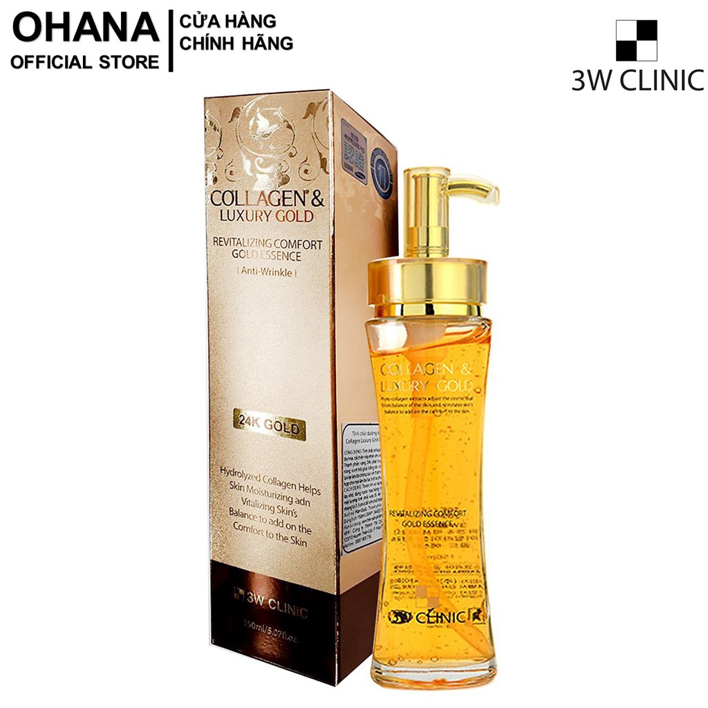 Tinh Chất Vàng Dưỡng Trắng, Tái Tạo Da 3W Clinic Collagen & Luxury Gold 150Ml