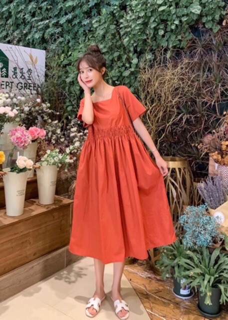 [Mã FATHANG5 giảm 10K đơn 50K] Đầm suông mint nơ sau | BigBuy360 - bigbuy360.vn