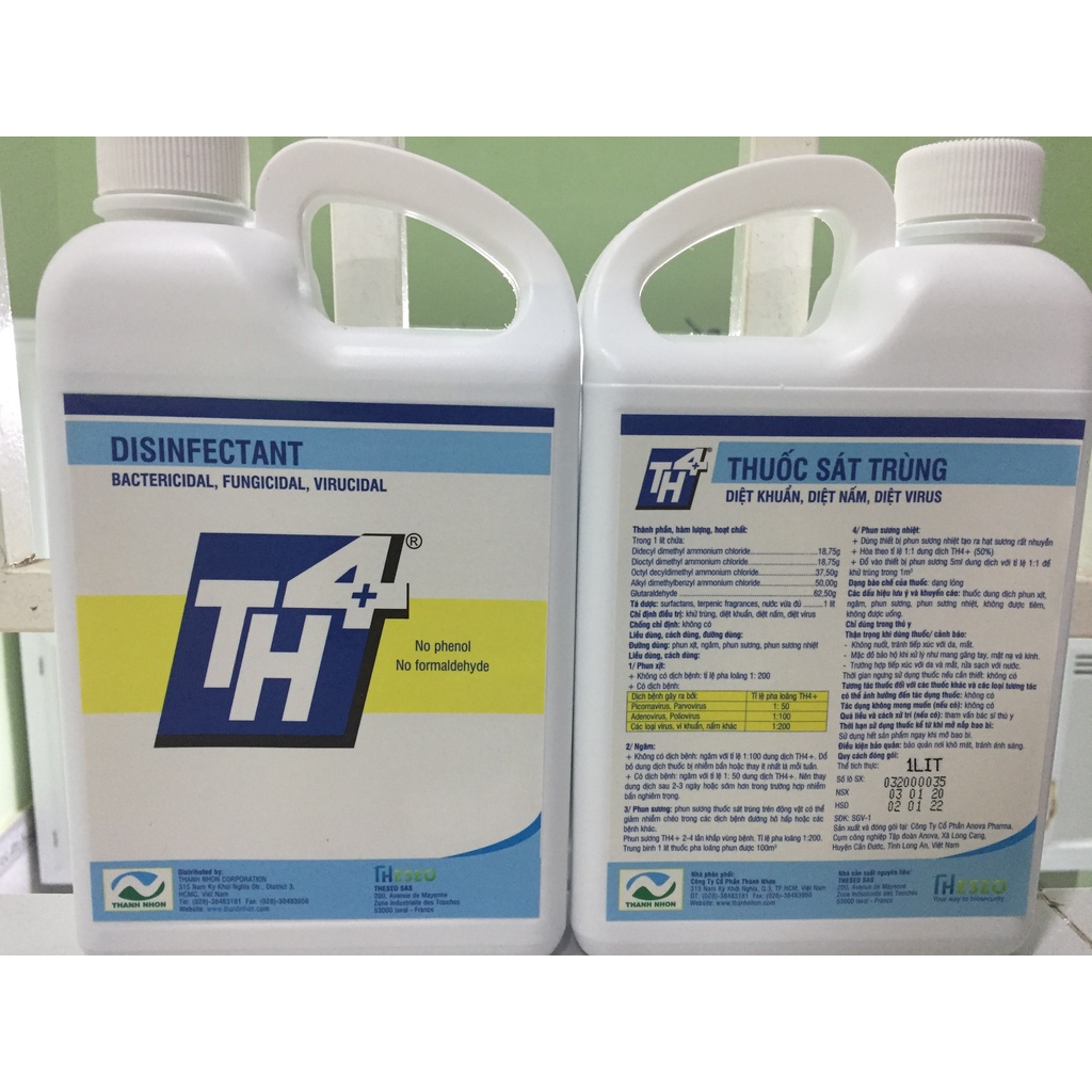 TH4 chai 1lit- Sát trùng chuồng trại - thú nuôi- môi trường