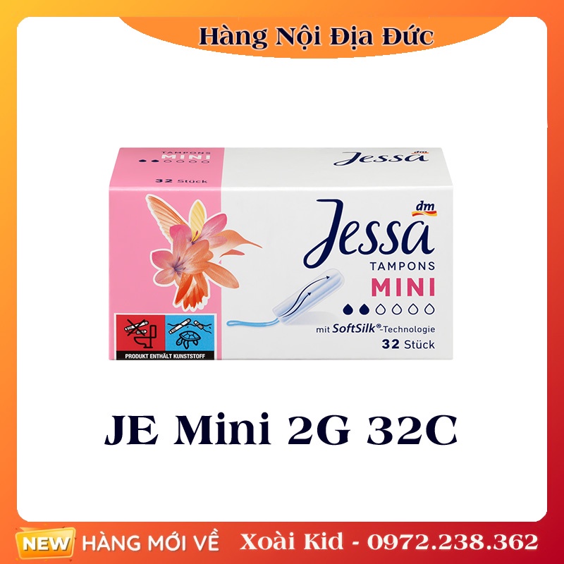 Băng vệ sinh Tampon Jessa Đức đủ size - Date mới đủ Bill