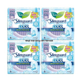 [COMBO 4 GÓI] Băng Vệ Sinh Laurier Super Slimguard Cool Mát Lạnh 1mm (30cm-6M)
