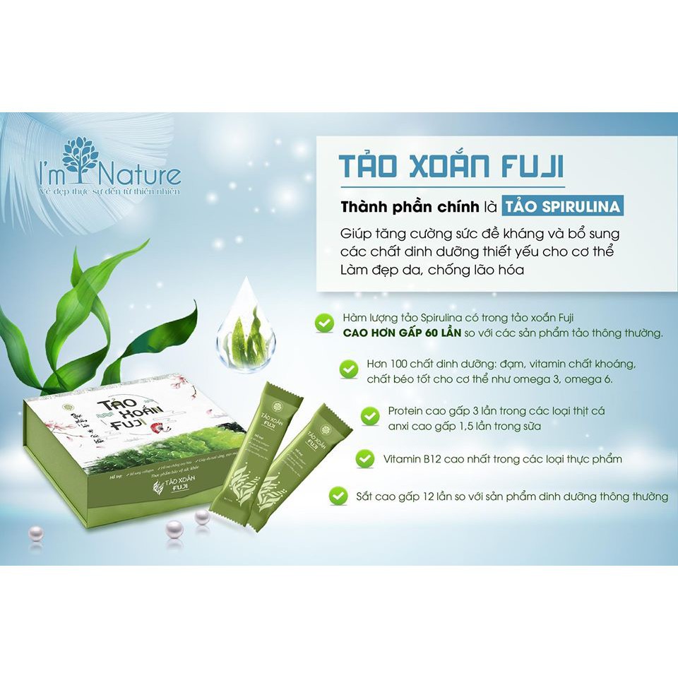 (+Quà) Tảo Xoắn Fuji I’M NATURE 30g (3g/1gói - 30gói) | BigBuy360 - bigbuy360.vn