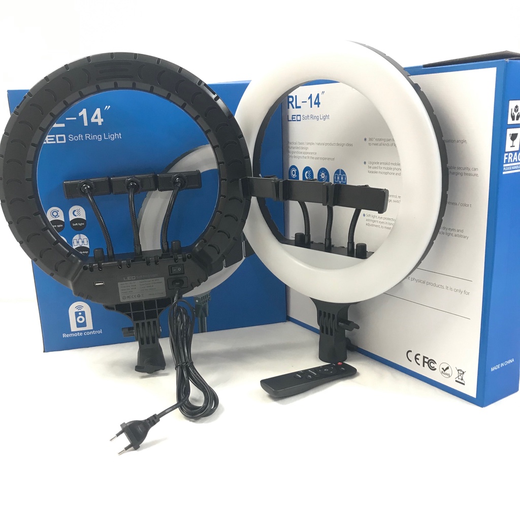 Đèn Livestream[FREESHIP] RL14, 3 Kẹp Điện Thoại, Quay Tiktok,Làm Spa, Phun xăn ( Có Tặng Kèm Điều Khiển Từ Xa)[hulako]