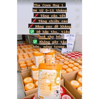 Hộp sữa The cows Mug cho bé tăng cân , tăng chiều cao , tăng hệ miễn dịch vượt trội lon 900gr