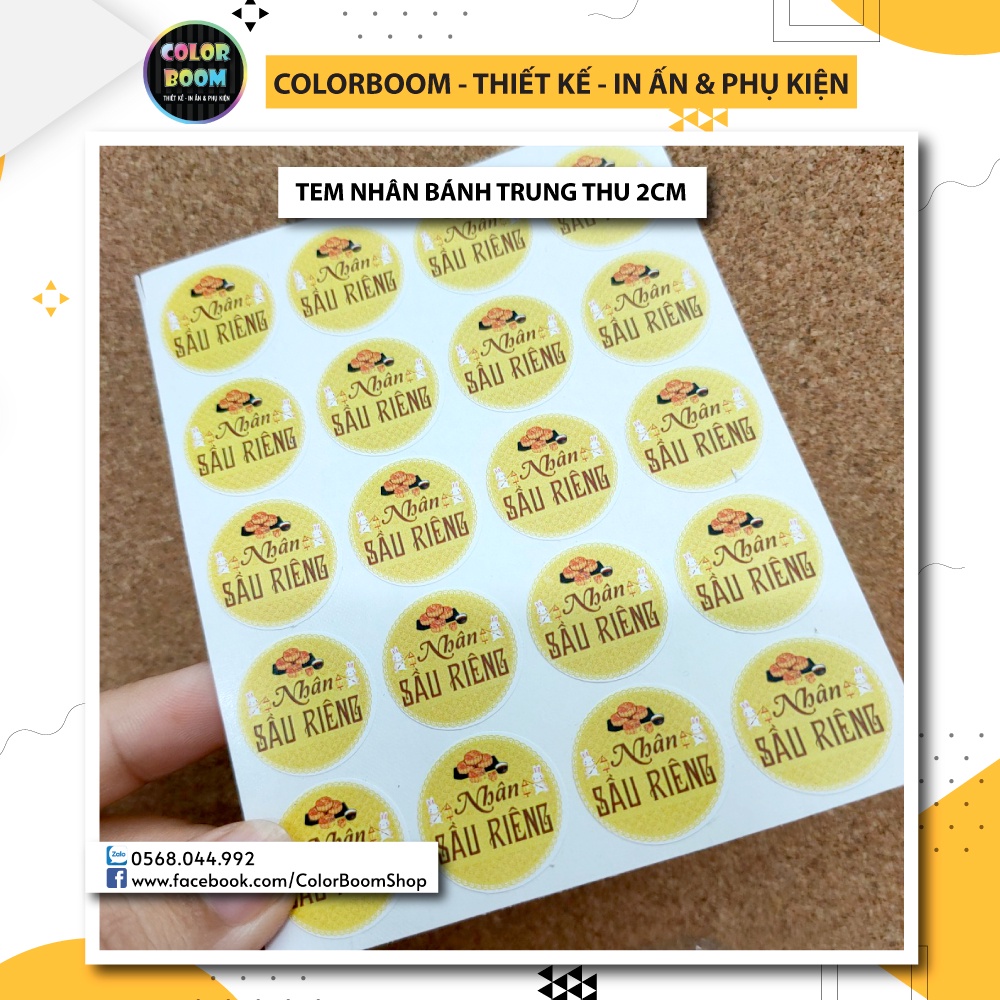20 Tem decal dán - Nhân Bánh Trung Thu đường kính 2cm