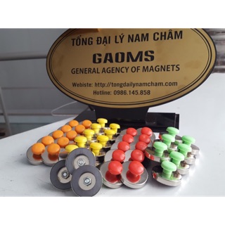 Nam châm chặn giấy đính bảng nhiều màu sắc(1 vỉ 10 cái) phi 32