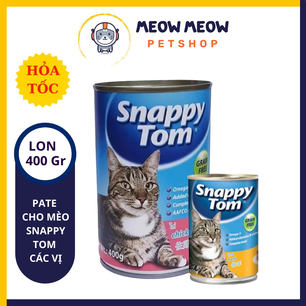 Pate cho mèo Snappy Tom | Lon 400GR | - Pate Snappy Tom - Thức ăn dinh dưỡng cho mèo.