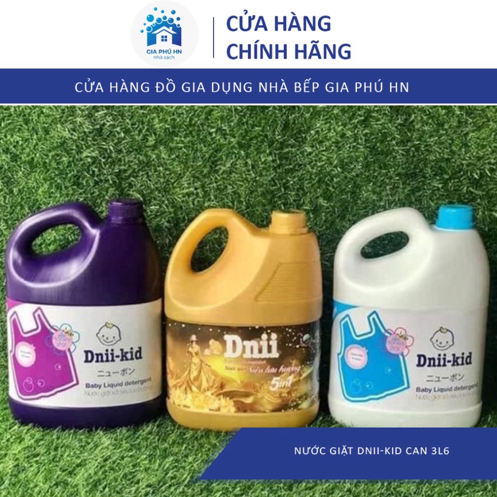 Nước Giặt Xả Dnii-Kid, An Toàn Cho Da Trẻ Nhỏ, Can 3600ML Siêu Thơm