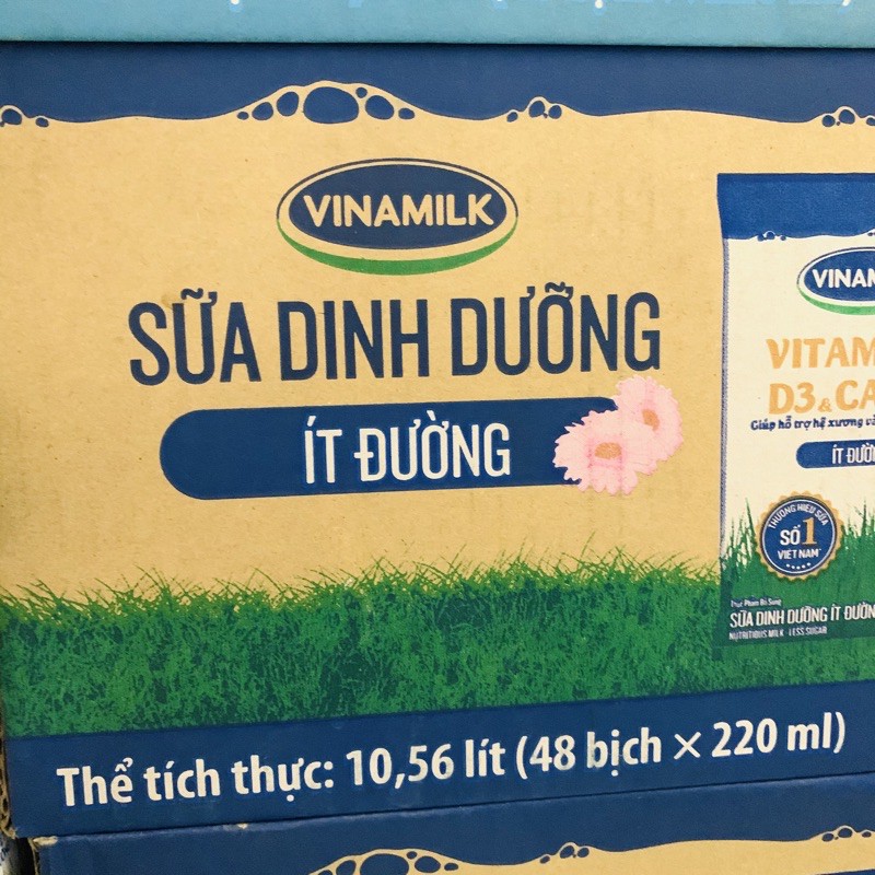 Thùng sữa bịch Vinamilk 48x220ml - đủ loại