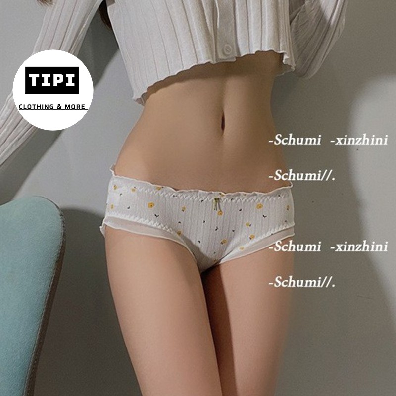 Quần lót bông gân phối ren Jun B1-12