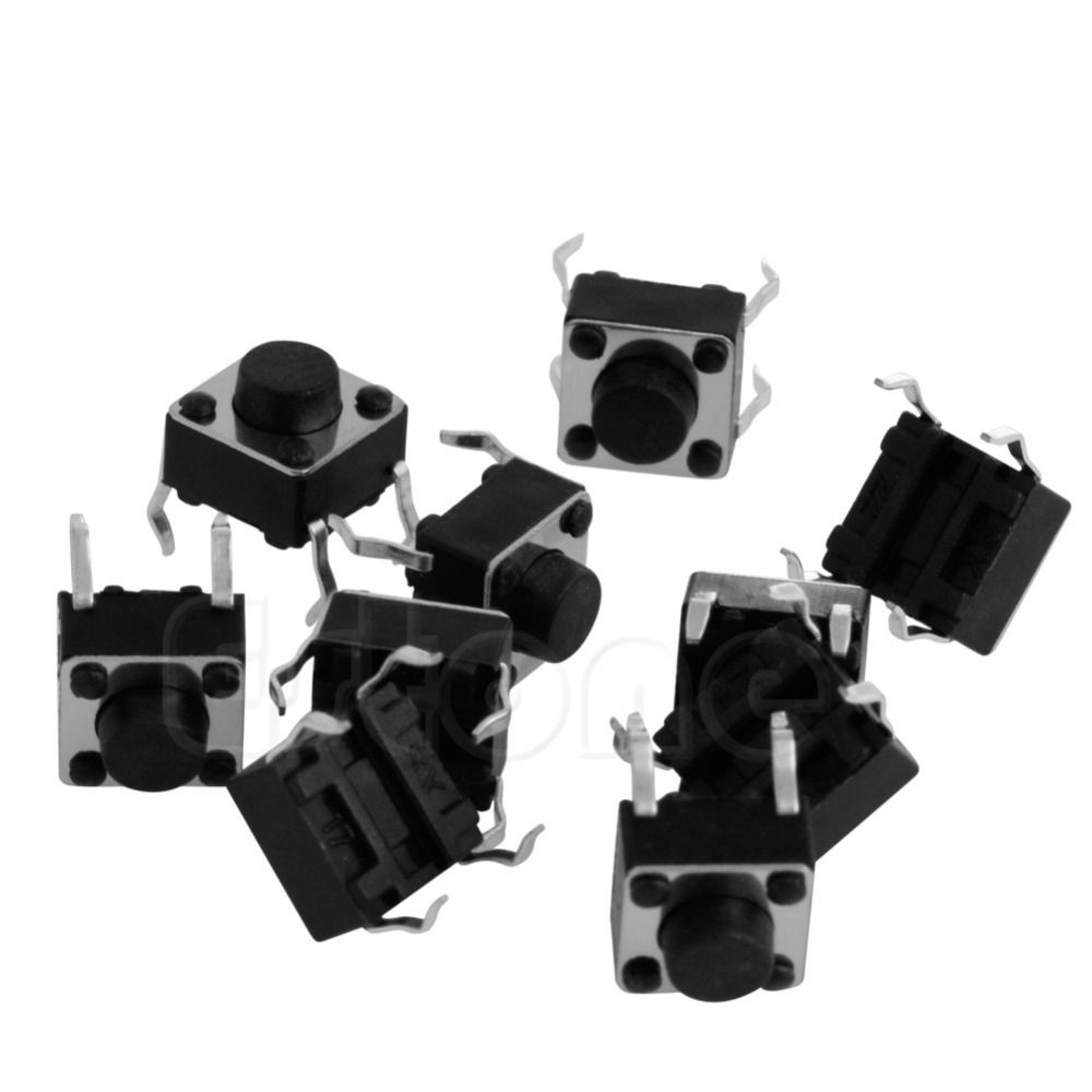 Set 50 Nút Bấm Công Tắc Micro 4 Chấu 6x6 X 4.3mm Nhiều Màu Siêu Bền Tiện Dụng