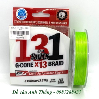 Dây dù PE chìm Sufix 131 G-core 150m câu lục, câu lure chất lượng cao[Chính Hãng]