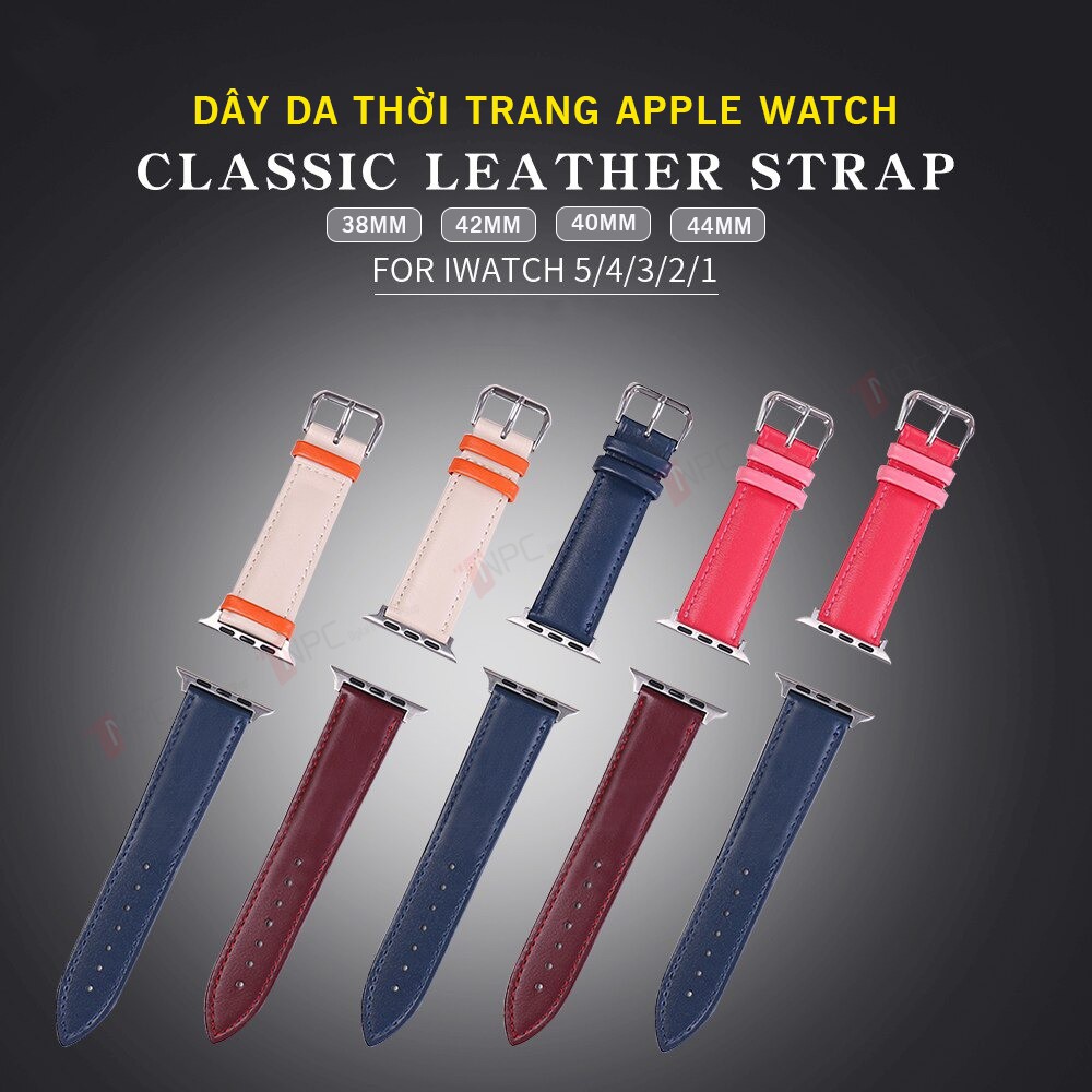 [𝑴𝒐̛́𝒊 𝒓𝒂 𝒎𝒂̆́𝒕 2020] Dây Da Apple Watch 2 Màu Thời Trang Dành Cho Series SE | 6 | 5 | 4 | 3 | 2 | 1 38mm 42mm 40mm 44mm