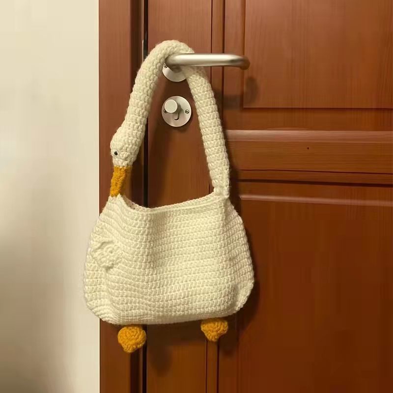 Túi Xách Đeo Vai Đan Len Thủ Công Hình Vịt Lớn Cho Bạn Gái (Need To Đan It Yourself, Không Hoàn Thiện Sản Phẩm)