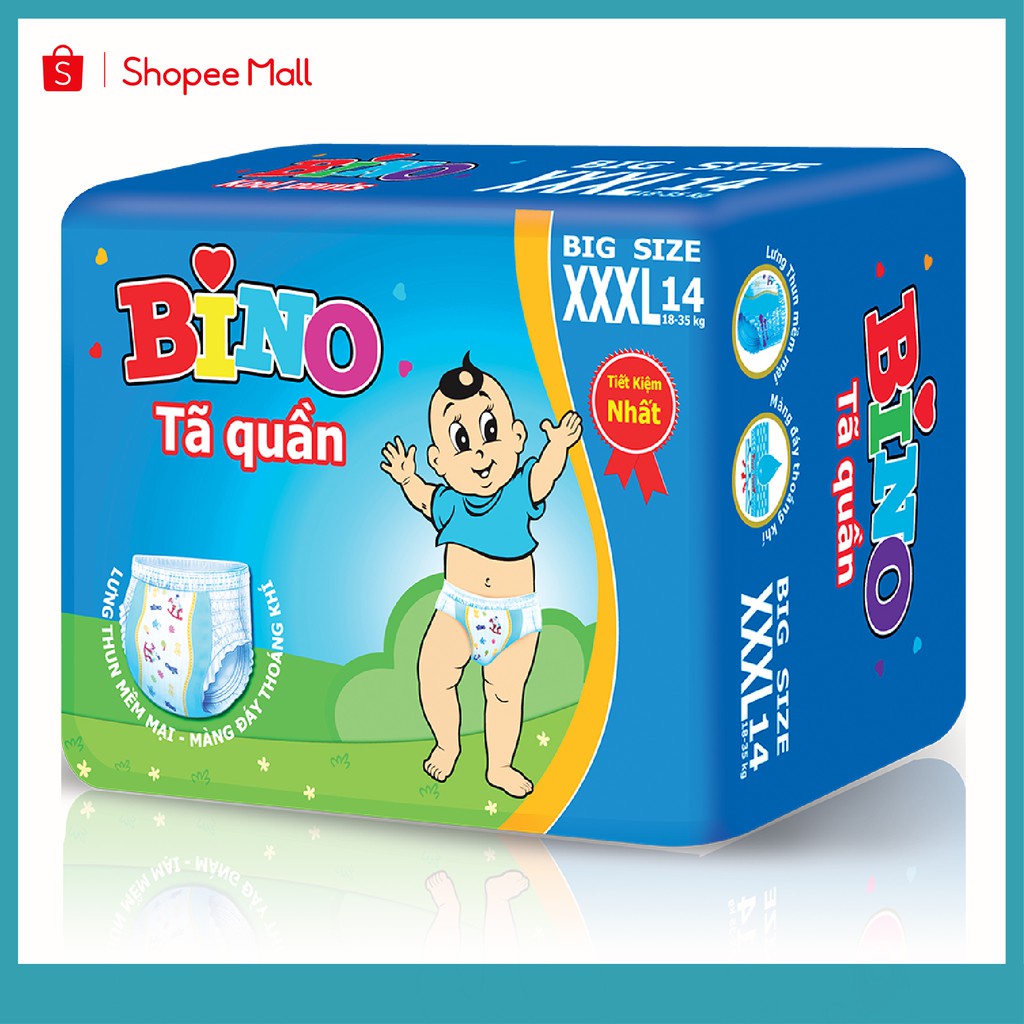 Tã quần Bino Sumo XXXL14 miếng (Cho bé 18-35kg)