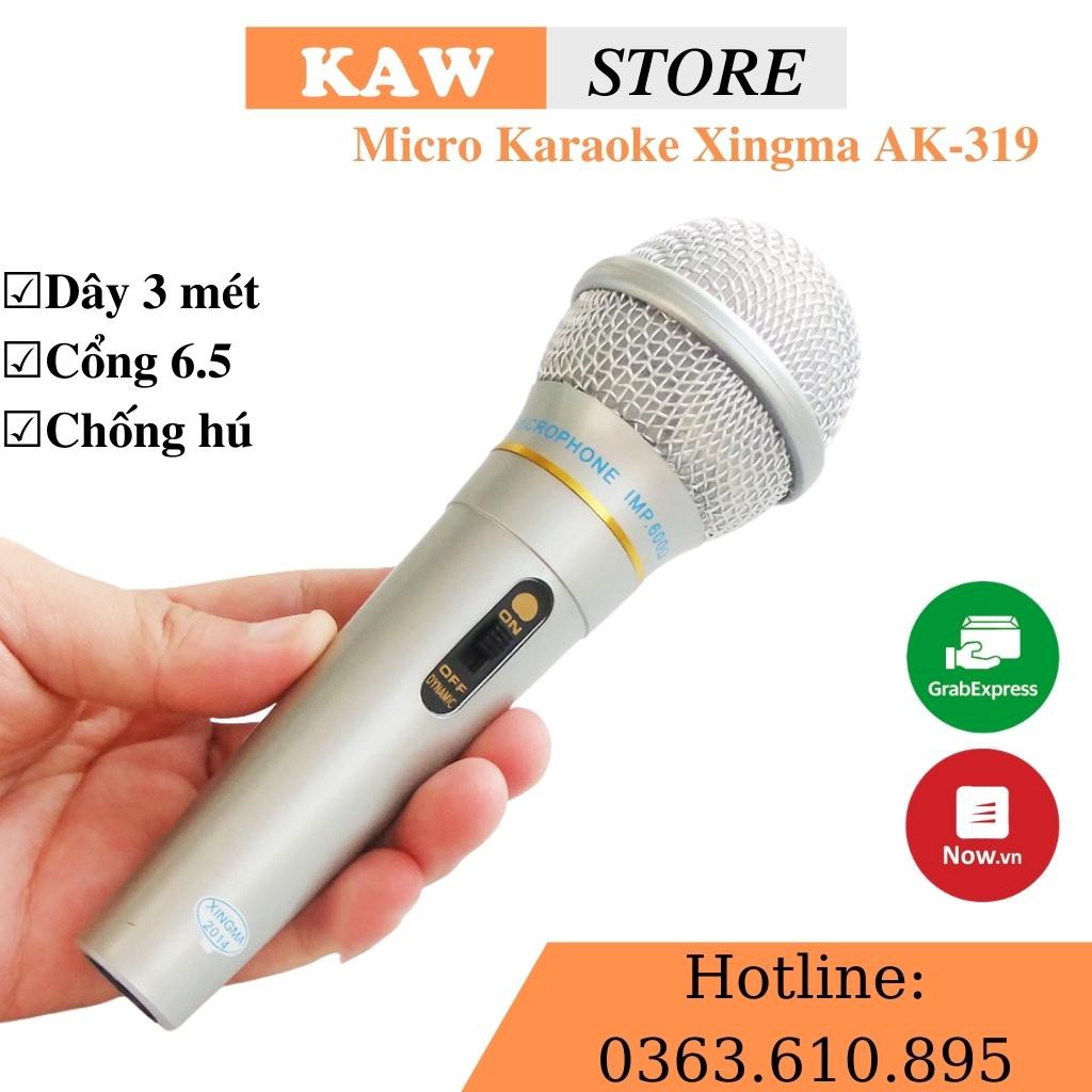 Mic, Micro, Micro Karaoke XINGMA AK-319 dòng mic có dây giá rẻ, chất lượng cao,tương thích với mọi loại dàn karaoke