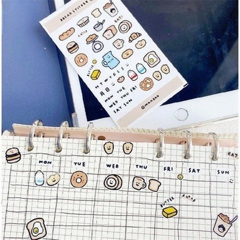 Sticker dán trang trí điện thoại hình bánh mì mini xinh xắn