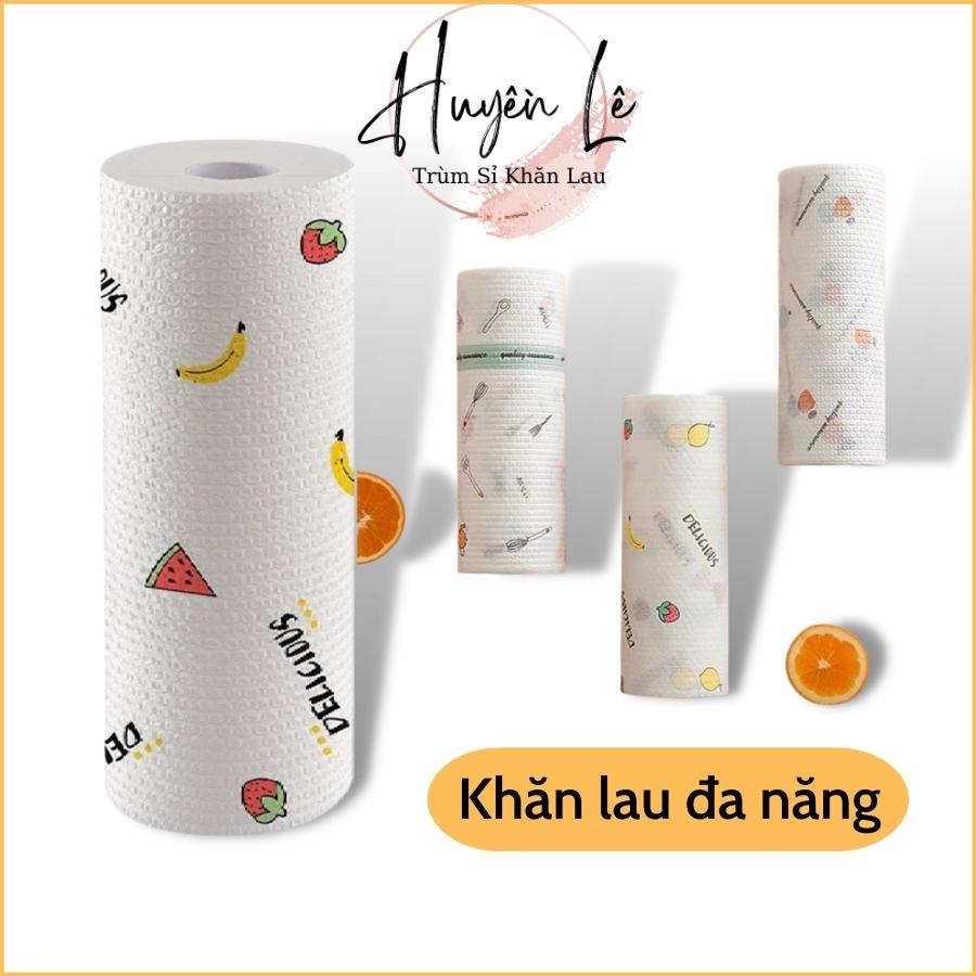 Khăn lau đa năng cuộn 50 tờ siêu dai, lau bếp lau tay có thể giặt được và tái sử dụng nhiều lần