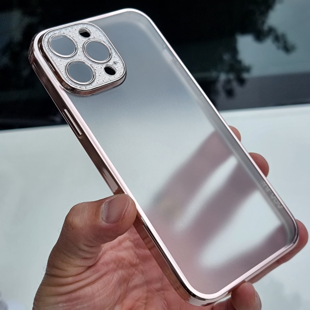 Ốp Sulada nhám cho iphone 12 prm / 13 / 13pro / 13 pro max camera nhũ lấp lánh sang chảnh